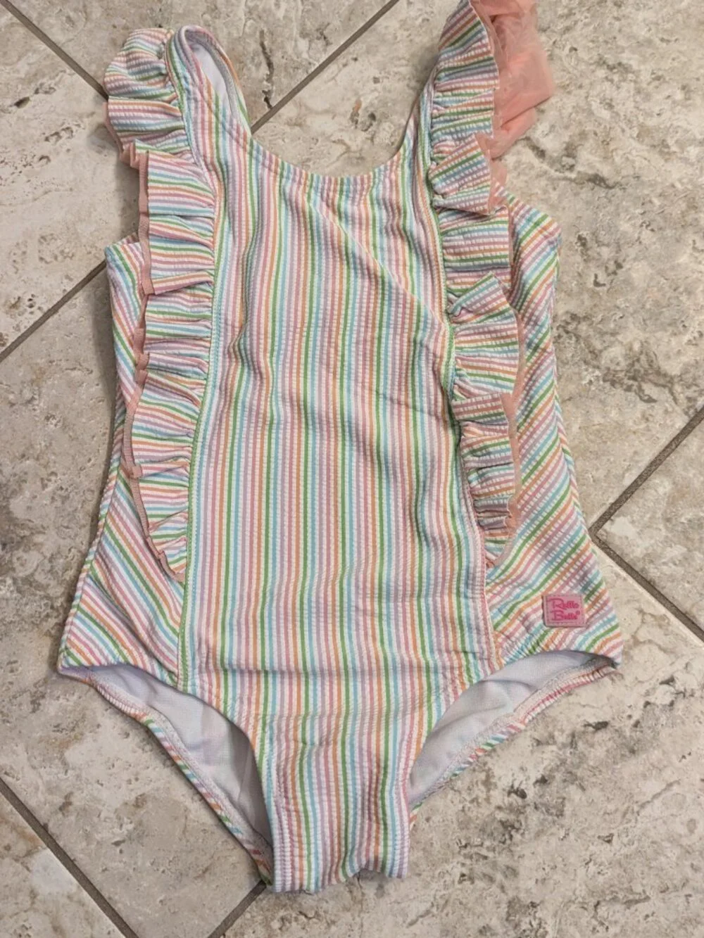 Sz 5 Ruffle Butts 2-pc. swim with shorts cover up